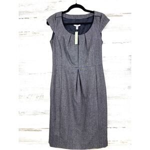 MNG Suit Womens S Dark Grey Sleeveless Sheath Midi Slim Pencil Work Dress NEW